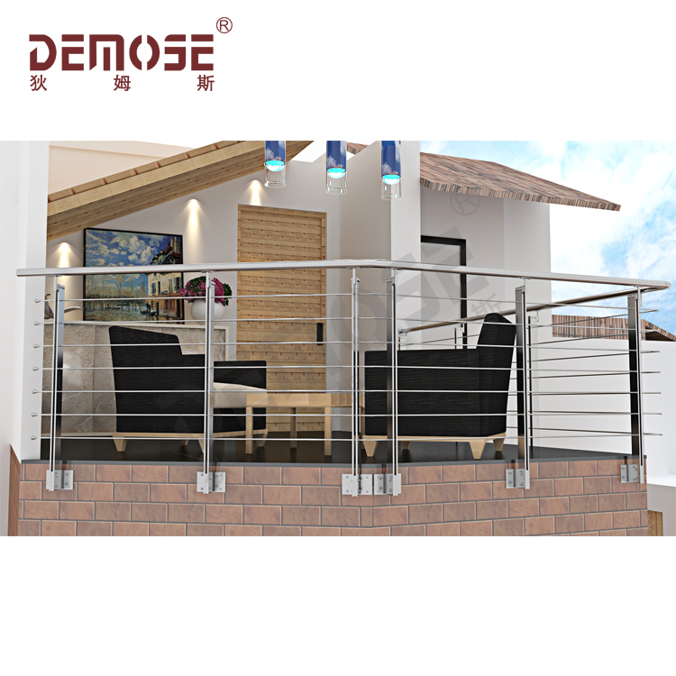 瑞士別墅陽臺不銹鋼拉絲護(hù)欄圍欄工程