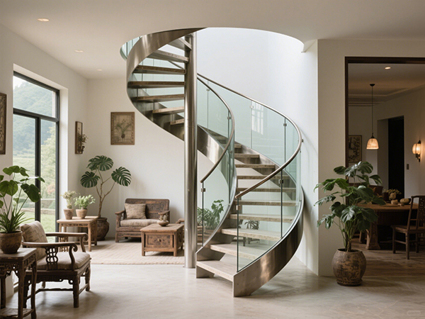 農(nóng)村自建房旋轉(zhuǎn)樓梯裝修效果：顏值與實(shí)用兼得
