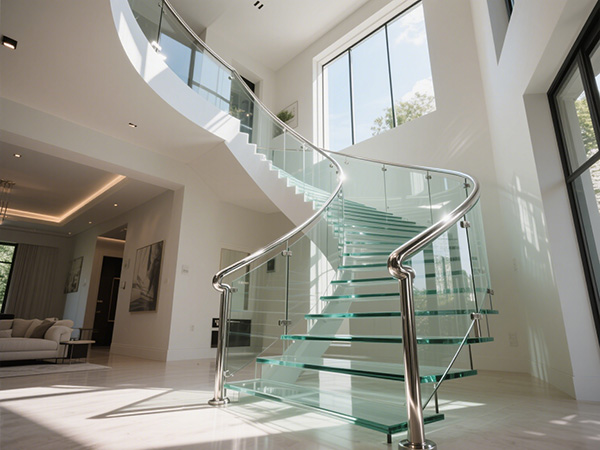 現(xiàn)代家居美學(xué)新標(biāo)桿：不銹鋼玻璃旋轉(zhuǎn)樓梯定制全解析